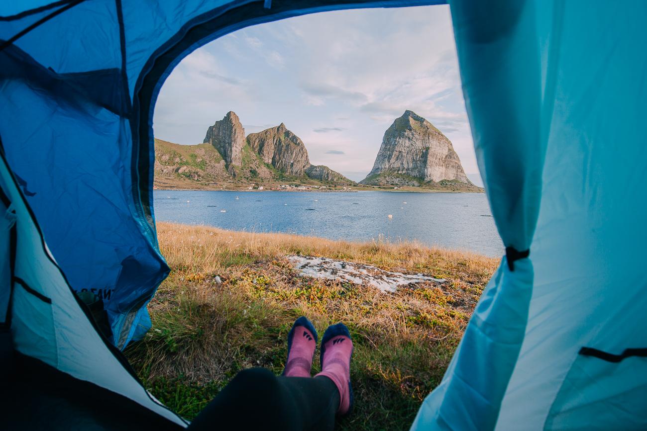 camping on træna island helgeland coast norway