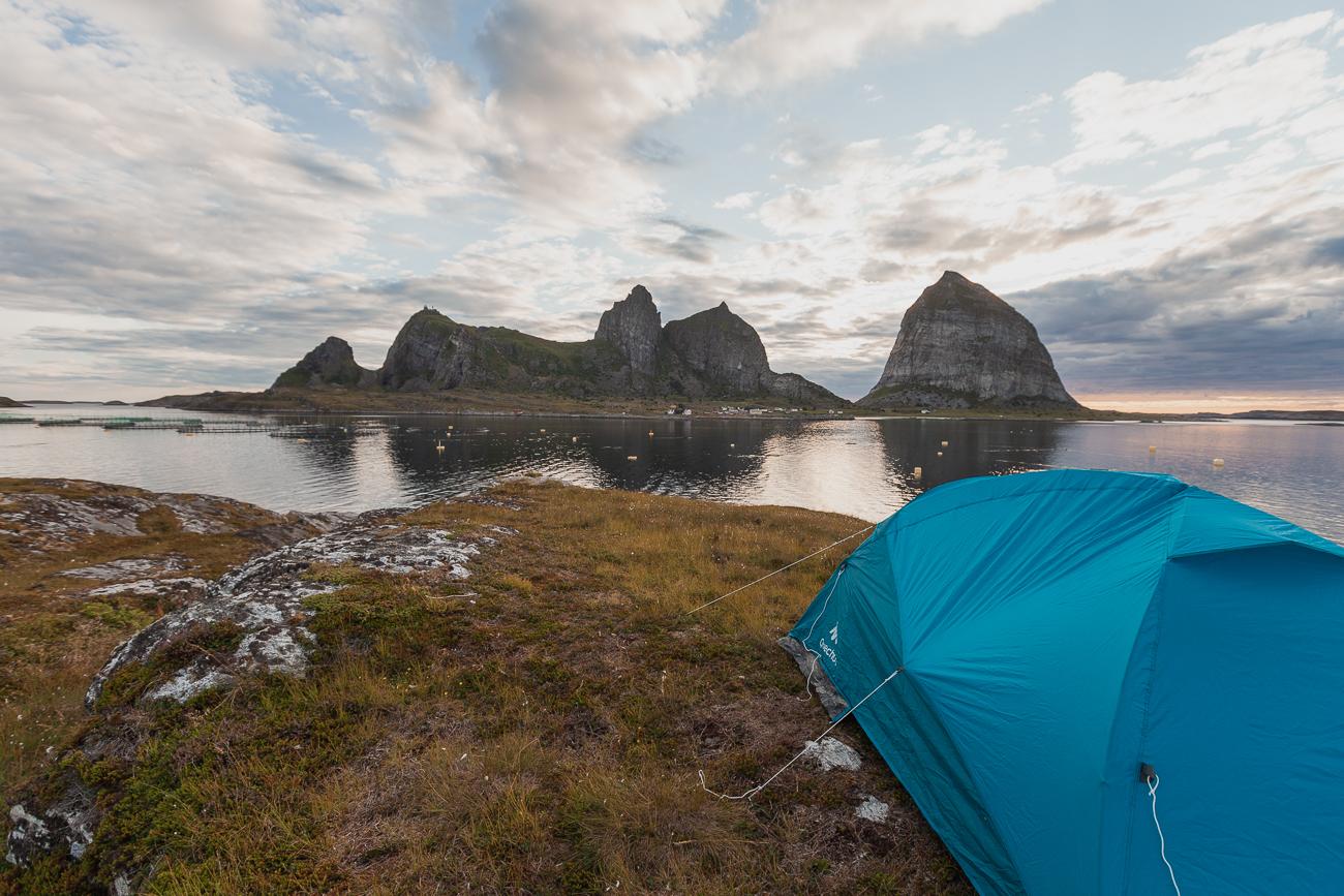 wild camping on husøya, træna, Norway