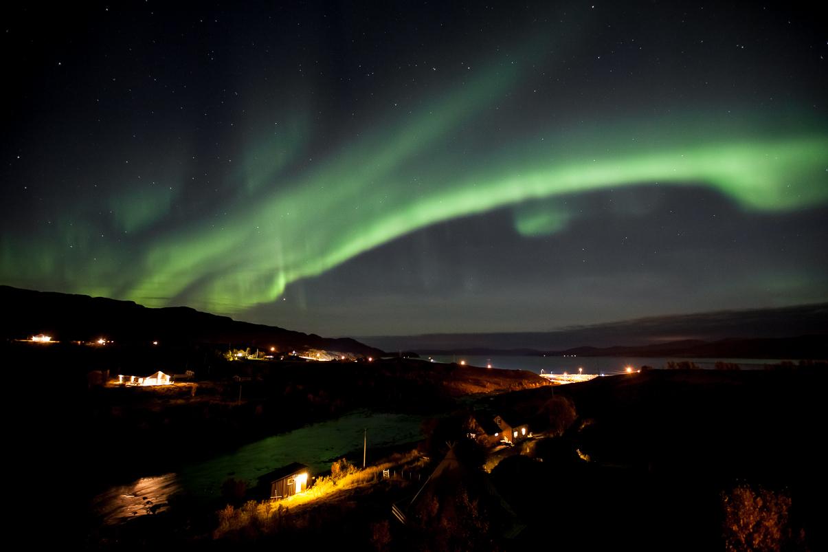 northern lights over kokelv, finnmark Norway