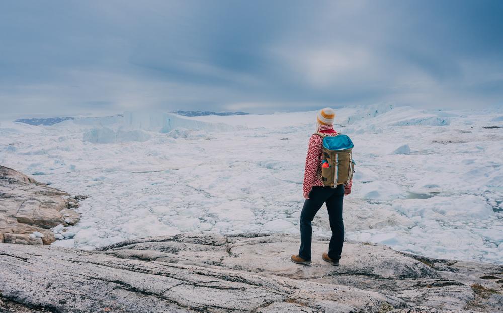 hiking in Greenland Icefjord glacier