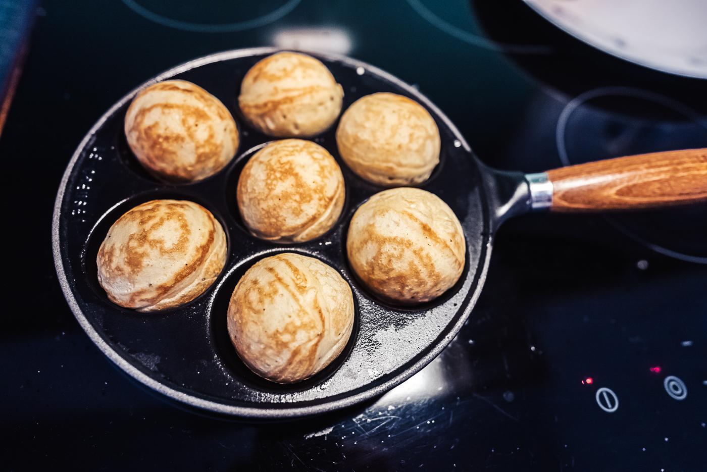 Æbleskiver iron to make Danish pancake balls