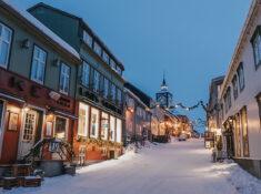 Røros main street in winter