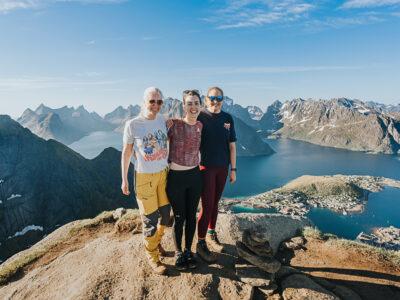 view from the top of reinebringen hike in Reine, Lofoten, Norway