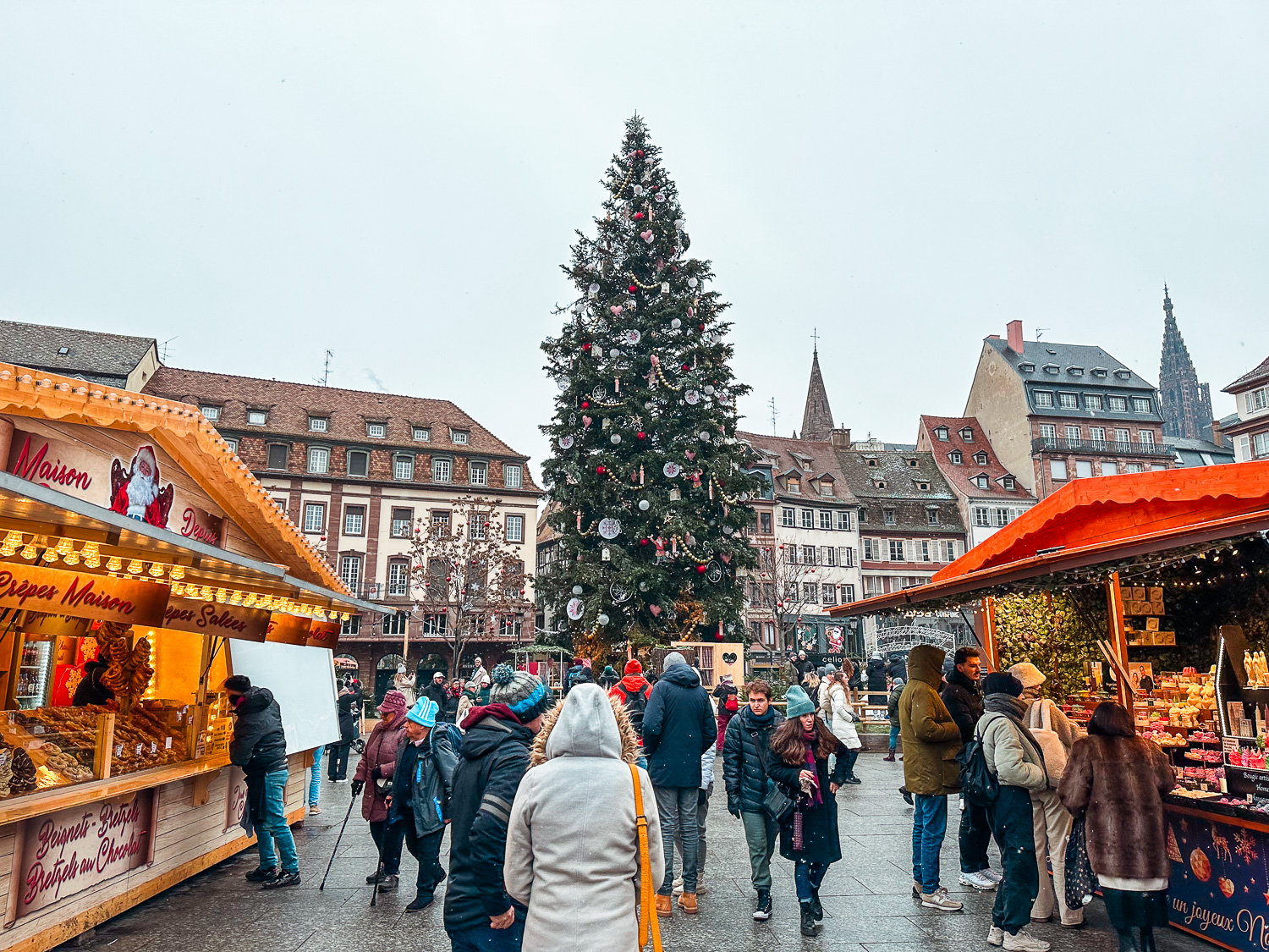 Place Kléber Christmas market and Christmas tree in Strasbourg, France